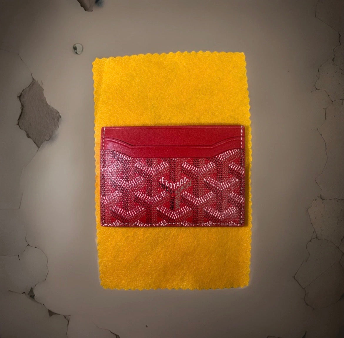 Goyard Red Luxury Leather Cardholder with Saint Sulpice