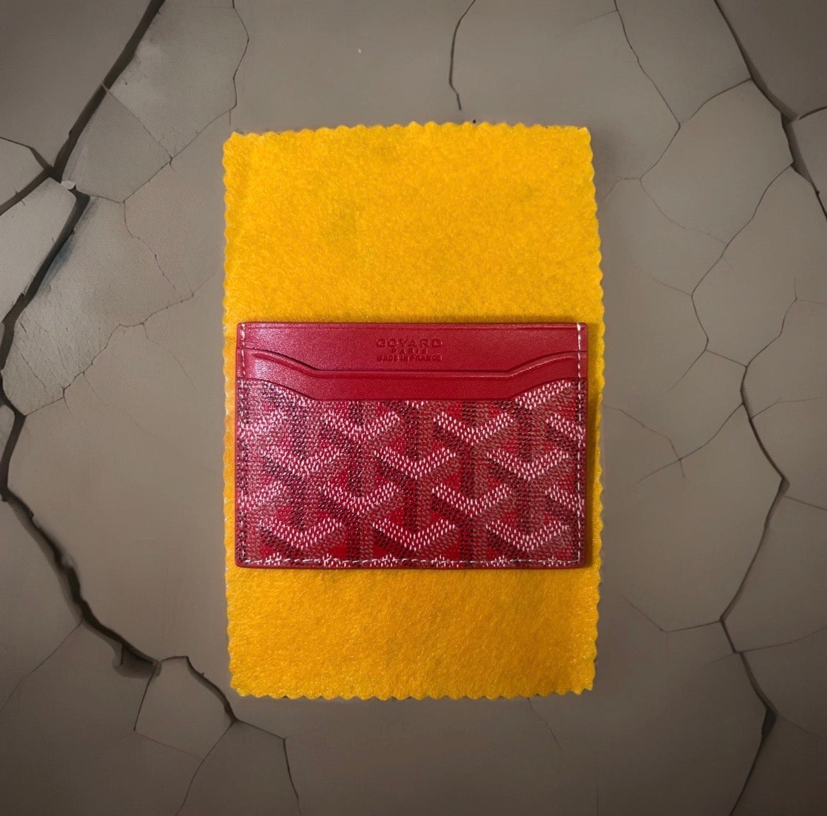 Goyard Red Luxury Leather Cardholder with Saint Sulpice
