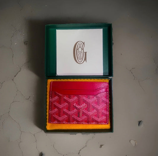 Goyard Red Luxury Leather Cardholder with Saint Sulpice