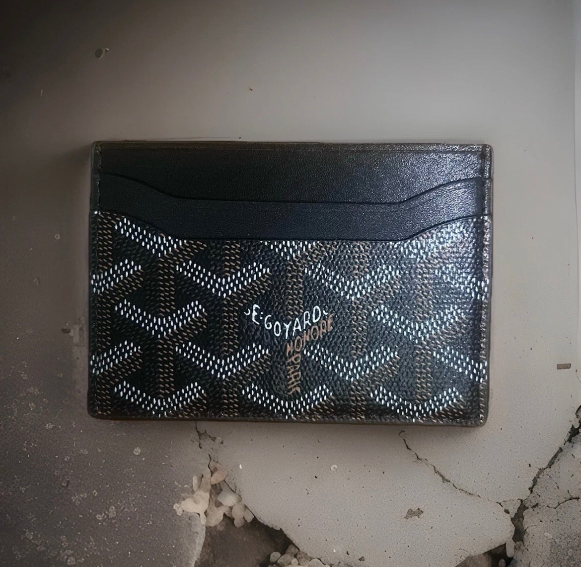 Goyard Black Luxury Leather Carholder with Saint Sulpice
